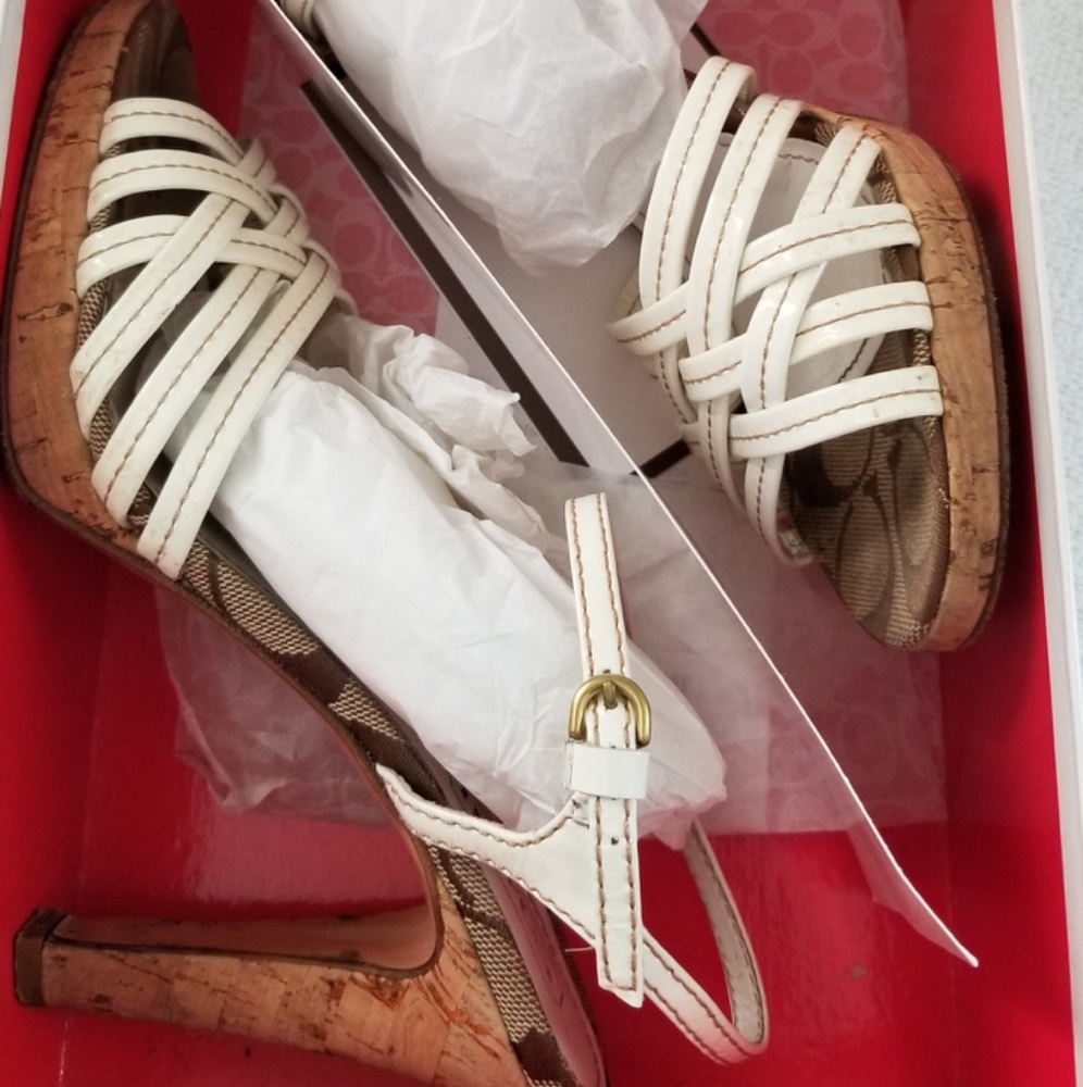 Coach White Stephany High Heel Platform